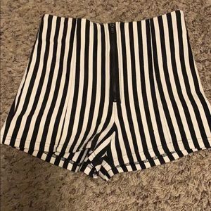 Black and white high waisted shorts